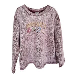 Hogwarts Polar Fleece Comfort pullover long sleeve warm XL XXL purple embroider